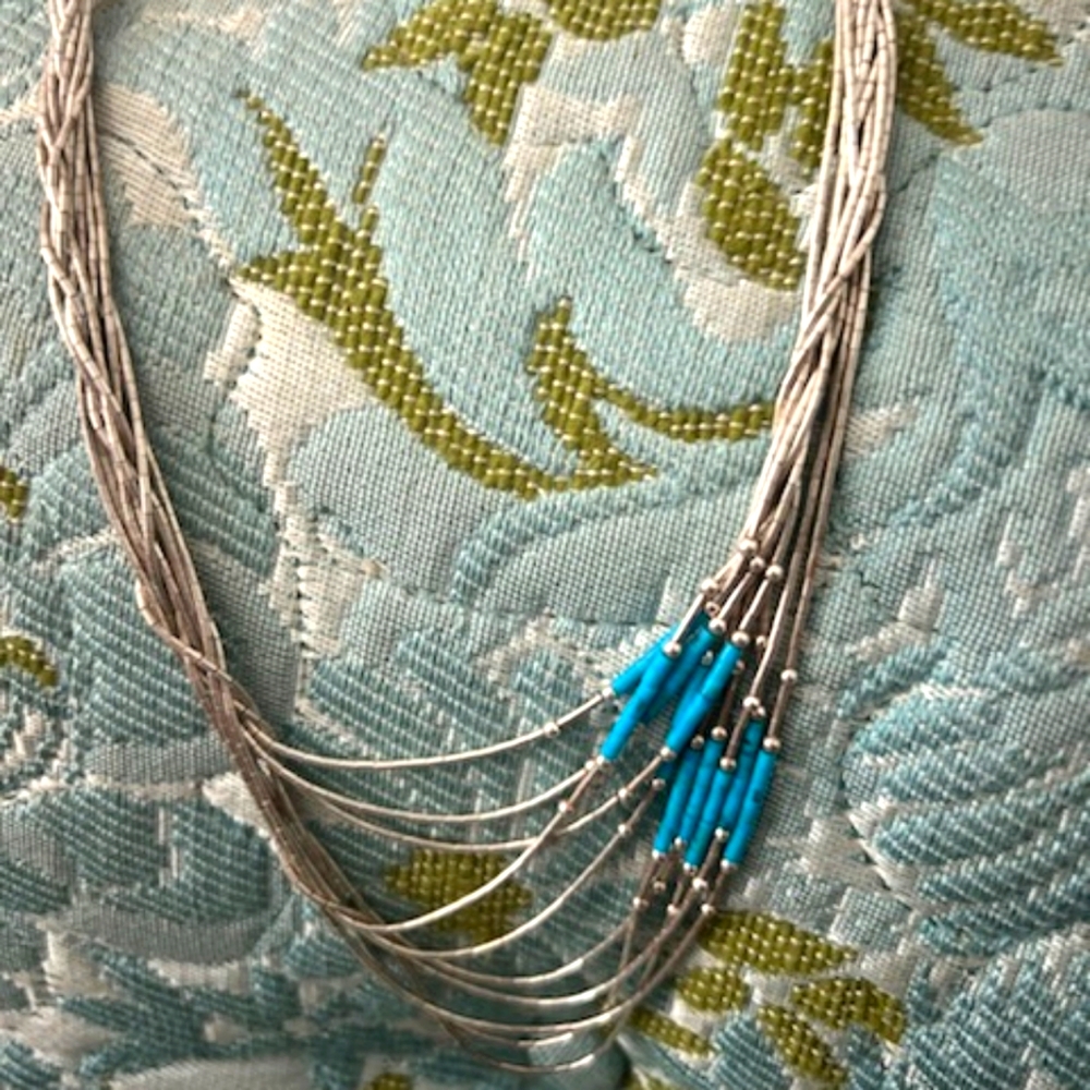 Navajo Silver and Turquoise Necklace
